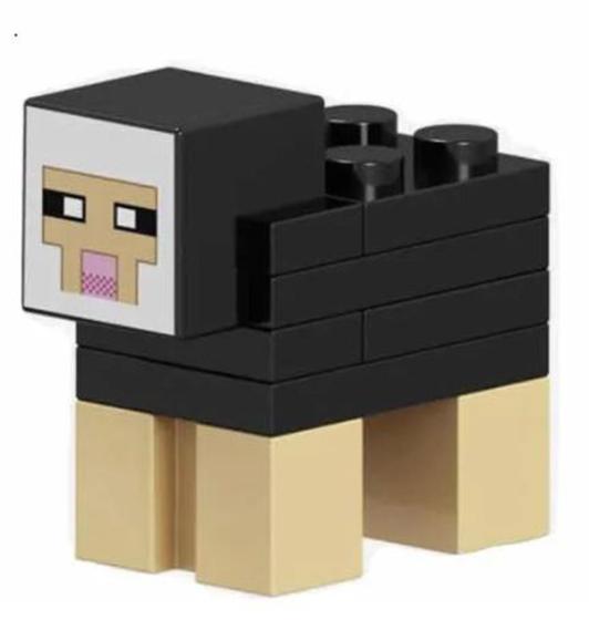 Imagem de Boneco Blocos De Montar Ovelha Colorida Preta Minecraft