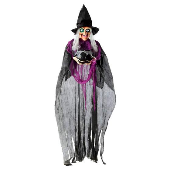 Imagem de Boneco Bruxa Cordelia Decoração Halloween com Som e Luz