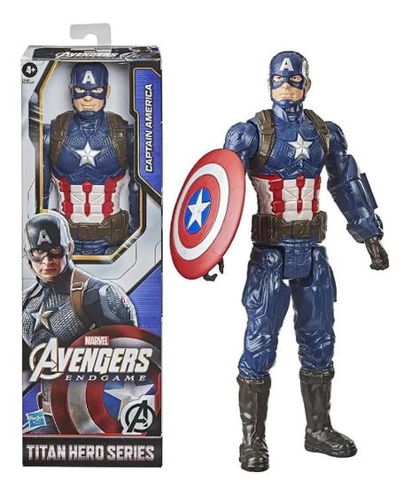 Imagem de Boneco Capitão América Com Escudo Marvel Titan Herói 30cm