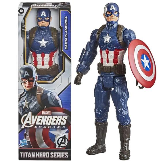 Boneco Capitão America + Escudo Articulado Herói Marvel 30Cm - Hasbro ...