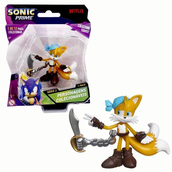 Imagem de Boneco Colecionável 6,5cm Sonic Prime - Tails Pirata