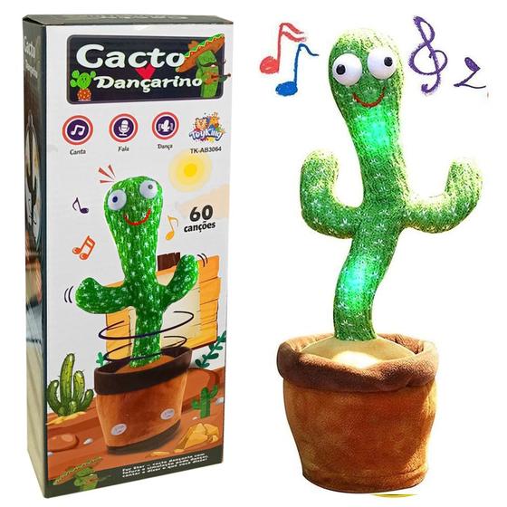 Imagem de Boneco Dançarino Cacto Musical com 60 Músicas Repete as Falas Brinquedo Recarregável