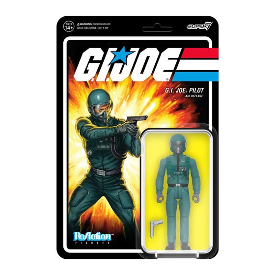 Imagem de Boneco de ação Super7 G.I. Joe Pilot de 9,5 cm com acessório