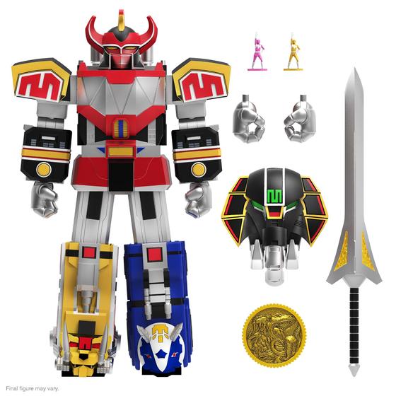 Imagem de Boneco de Ação Super7 ULTIMATES! Mighty Morphin Power Rangers Dino Megazord - 8 Polegadas com Acessórios