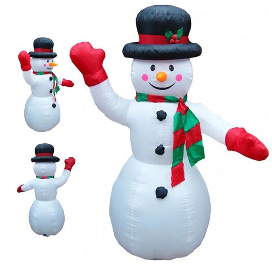 Imagem de Boneco De Neve Inflavel Natal Enfeite Natalino Grande 1 Metro 20 Cm Decoraçao Casa Loja Comemoraçao Festa Evento Merry Christimas