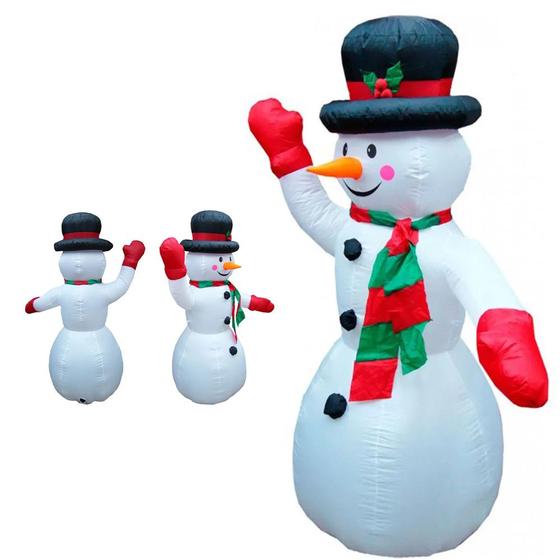 Imagem de Boneco de Neve Natalino Decoraçao Inflavel Natal 1 Metro 20 Cm Enfeite Grande Festa Fim de Ano Evento Casa Loja Comercio