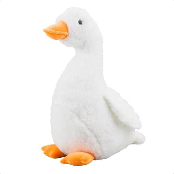 Imagem de Boneco de Pelúcia Pato Branco 27cm Antialérgico Fofinho