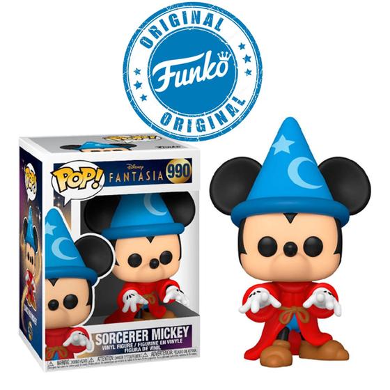 Imagem de Boneco Disney Fantasia Sorcerer Mickey Pop Funko 990 Original - 889698519380