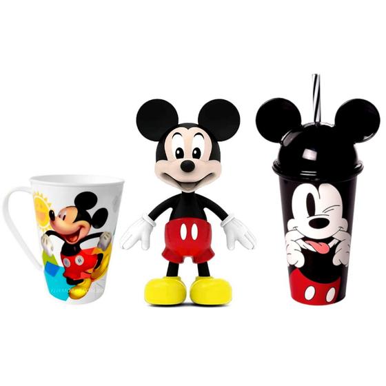 Imagem de Boneco do Mickey com Acessórios Elka + Copo de Orelhas e Caneca