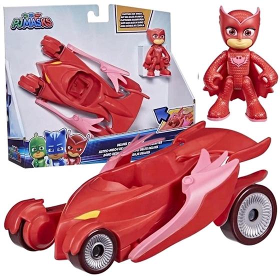 Imagem de Boneco e Veiculo Planador 2x1 Pj Masks Coruja Deluxe Hasbro