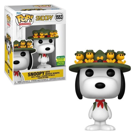 Imagem de Boneco Funko Pop Ed. Limit Sdcc24 Cb Snoopy Com Escoteiros