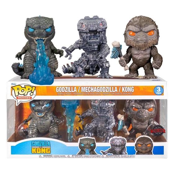 Imagem de Boneco Funko POP! Godzilla vs Kong - Pacote com 3 (Godzilla e Kong)