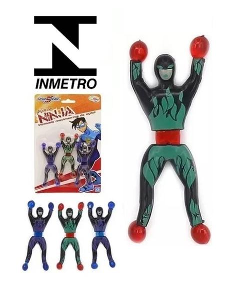 Imagem de Boneco Gruda Escala Parede Vidro Ninja Hero Squad 3 Unidades Inmetro