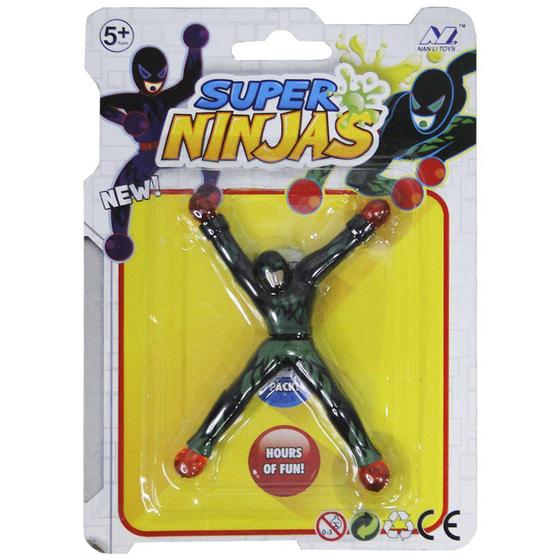 Imagem de Boneco gruda gruda super ninja colors na cartela - OM UTILIDADES