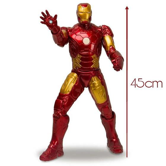 Imagem de Boneco homem de ferro gigante 45cm articulado vinil marvel