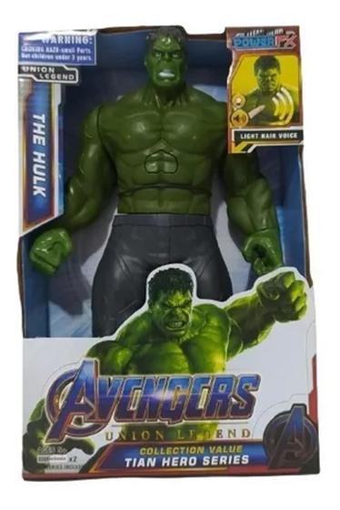 Imagem de Boneco Hulk Articulado 30 Cm Vingadores Com Luz E Som - Heroes