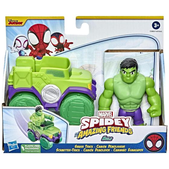 Imagem de Boneco Hulk e Caminhão Esmagador Spidey, Verde - 5010993933457