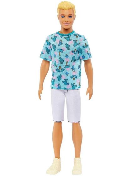 Boneco Ken Fashionistas 211 Loiro Camiseta Cactos Azul Shorts Branco Tênis  HJT10 Mattel - Bonecos - Magazine Luiza