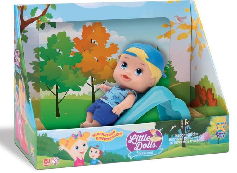 Imagem de Boneco Little Dolls Playground Menino Com Escorregador