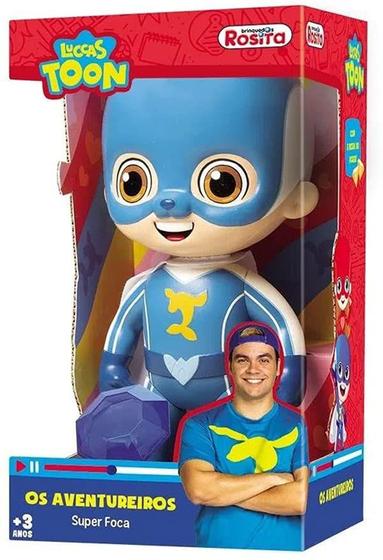 Imagem de Boneco Luccas Neto Os Aventureiros Super Foca - 27cm com Acessório Rosita