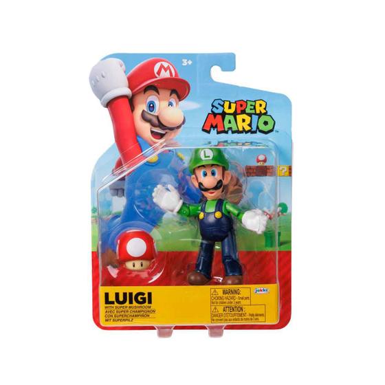 Imagem de Boneco Luigi de 11cm com Super Cogumelo - Super Mario