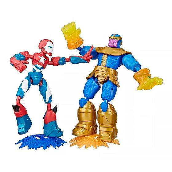 Imagem de Boneco Marvel Avengers Bend And Flex Iron Patriot vs Thanos E9197 - Hasbro