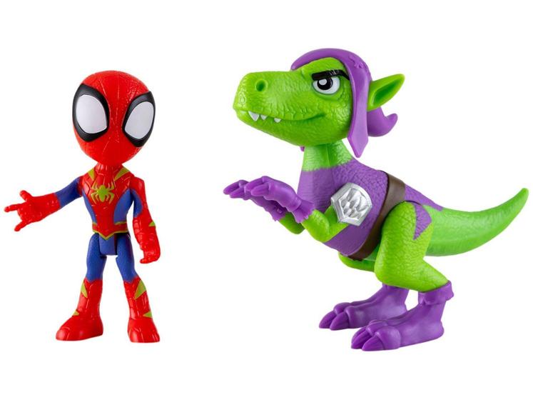 Imagem de Boneco Marvel Spidey e Seus Amigos Espetaculares Dino-Webs 10cm com Dinossauro Hasbro