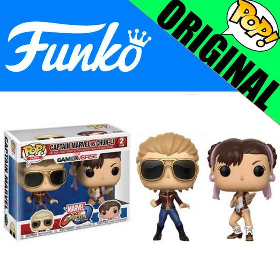 Imagem de Boneco Marvel Vs. Capcom Infinite Captain Marvel Vs Chun-Li Pop Funko