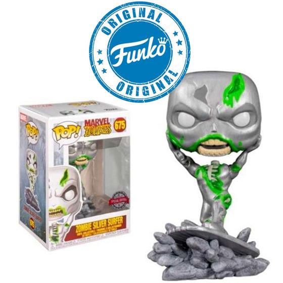 Imagem de Boneco Marvel Zombies Zombie Silver Surfer Special Edition Pop Funko 675 - 889698504317