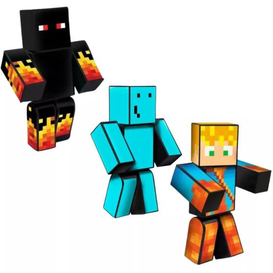 Imagem de boneco Minecraft 25cm Articulado Athos + Problems + Lopers