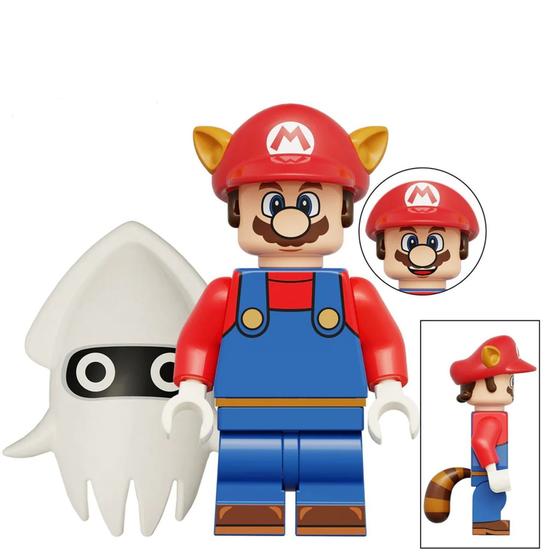 Imagem de Boneco Minifigura Mario Bros Guaxinim 