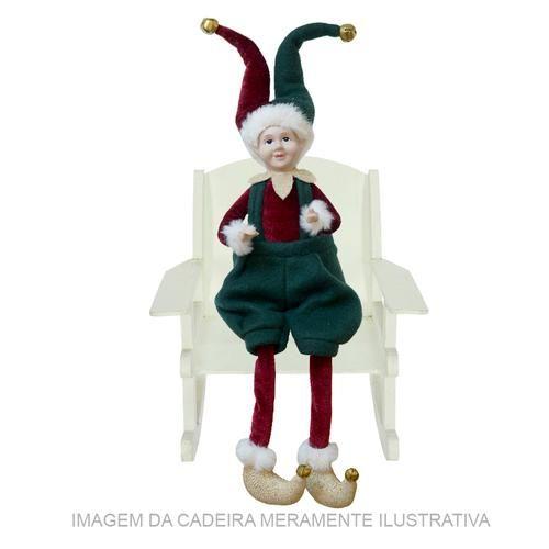 Imagem de BONECO NATAL ELFO SENTADO (VERMELHO VERDE) 45cm