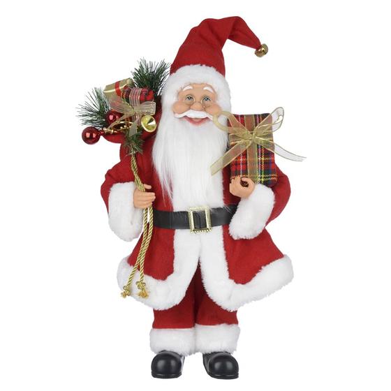 Imagem de Boneco Natal Papai Noel Em Pé com Saco de Presente 40 cm