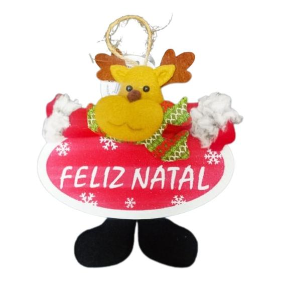 Imagem de Boneco natalino placa feliz natal