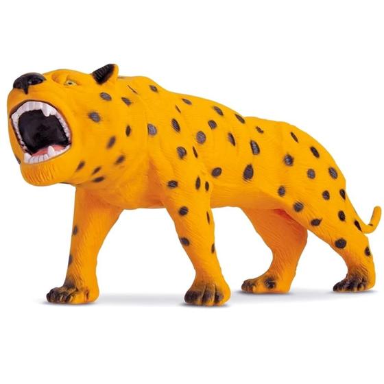 Imagem de Boneco Onça Pintada Leopardo De Vinil Macio Borracha 32cm Bee Toys