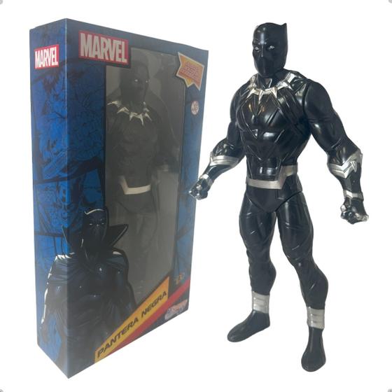 Imagem de Boneco Pantera Negra Brinquedo Marvel Vingadores Articulado
