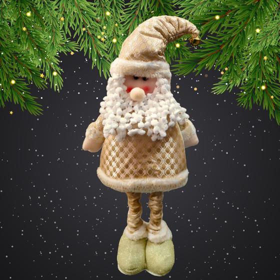 Imagem de Boneco Papai Noel Expansível Dourado