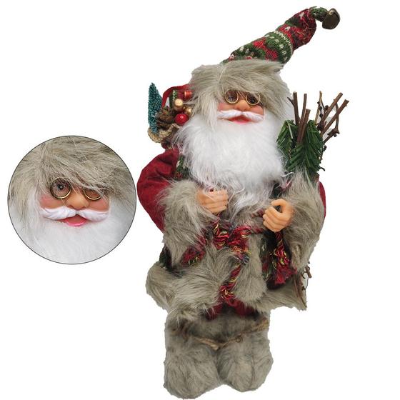 Imagem de Boneco Papai Noel Natalino 30cm Decoraçao Festa Natal Confraternizaçao Fim do Ano Enfeite