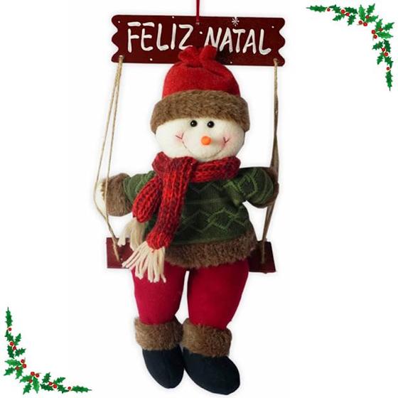 Imagem de Boneco Papai Noel Pelúcia Enfeite Natal Decoração Porta