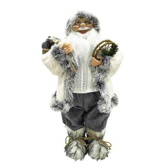 Imagem de Boneco Papai Noel Rústico em Pé com Botinhas Peludas 60cm