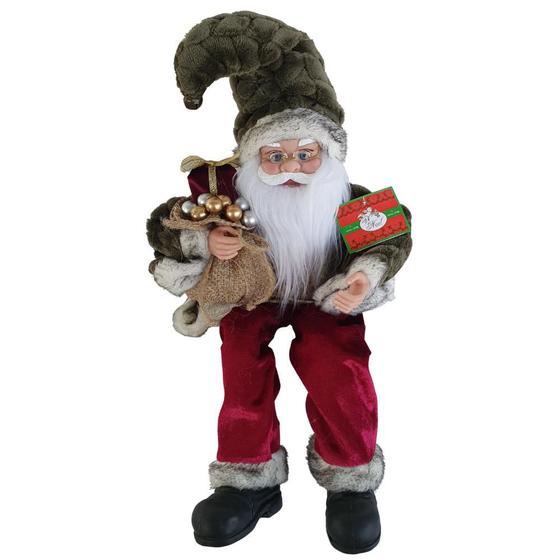 Imagem de Boneco Papai Noel Sentado 50cm  Enfeite de Natal Para Bancada Saldão