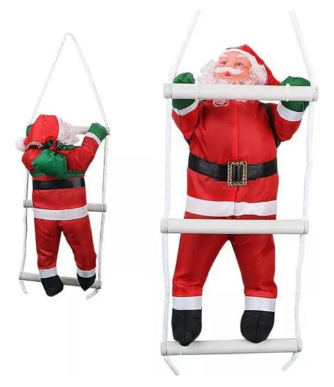 Imagem de Boneco Papai Noel Subindo Escada 40 Cm