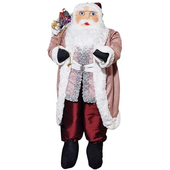 Imagem de Boneco Papai Noel Vermelho e Rose - 100cm