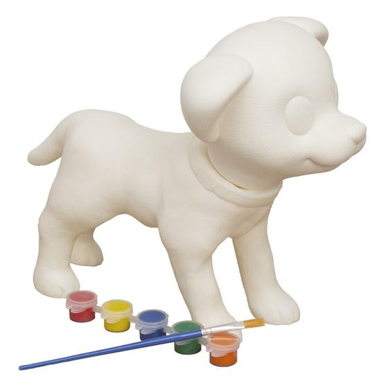 Imagem de Boneco Para Colorir Cachorro De Vinil Divertido Em Branco