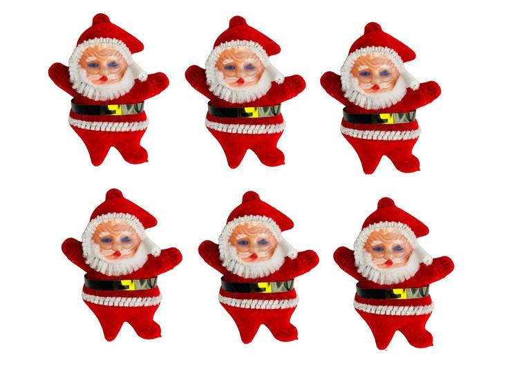 Imagem de Boneco Pendente Natal 12 Unidades 6cm Vermelho/Branco