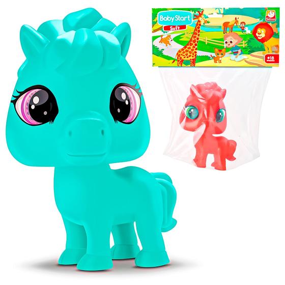 Imagem de Boneco Pet Cavalo Vinil Macio Atóxico Baby Start Soft Silmar Brinquedos