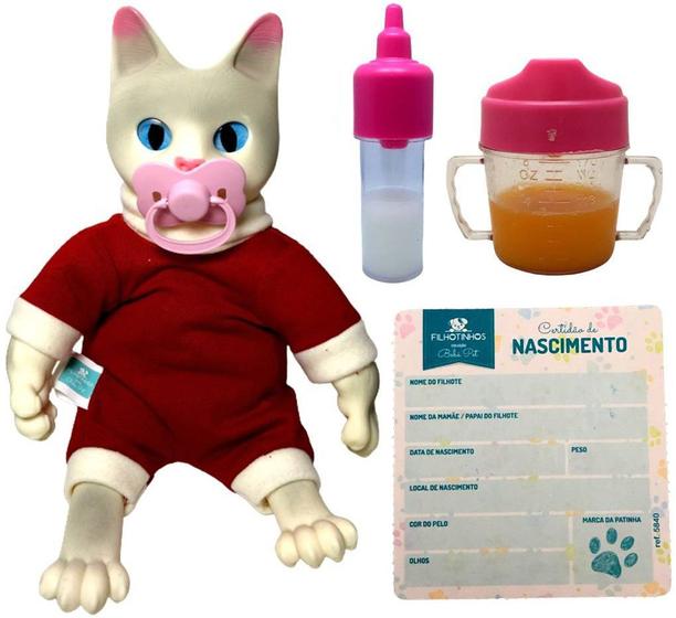 Boneco Pet Reborn Bebê Gatinho Filhote Real Gato - Acompanha Acessórios ...