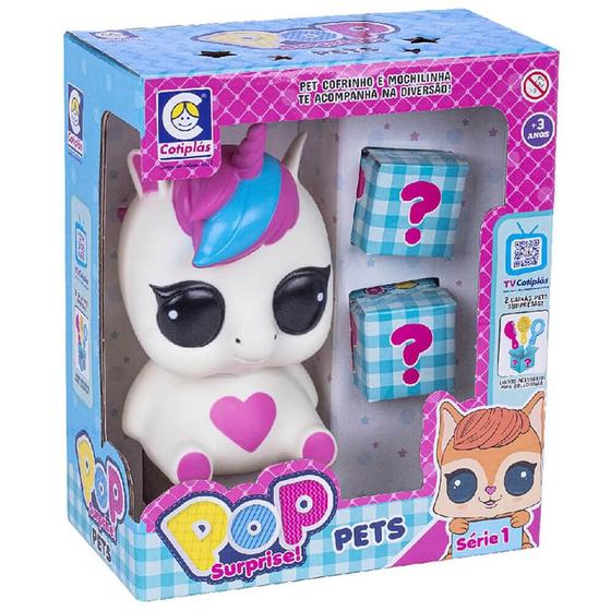 Imagem de Boneco pop surprise pets unicornio 18cm cotiplas