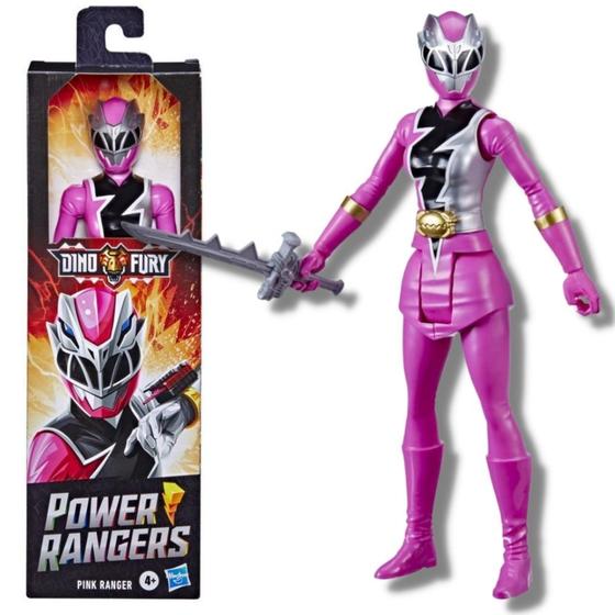Boneco Power Rangers Rosa Pink - Figura Dino Fury - Hasbro - Bonecos ...