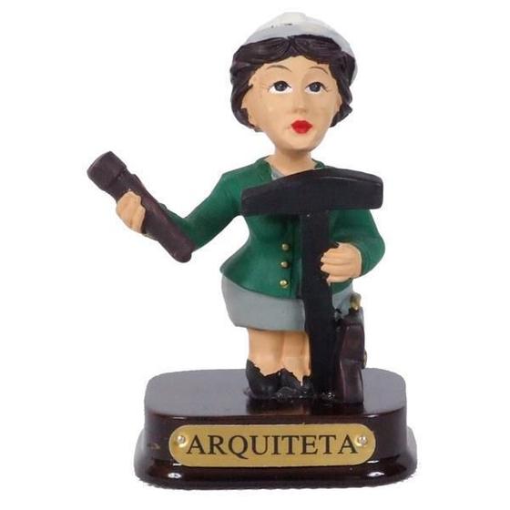 Imagem de Boneco Profissional Arquiteta Miniatura Decoração 8cm